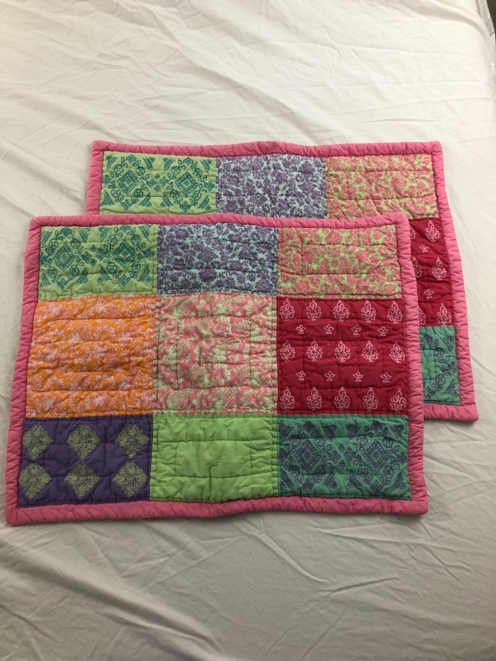 Pottery Barn Teen quilted embroidered standard shams cotton mixed prints boho